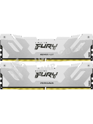 Оперативная память Kingston Fury Renegade, DDR5, 32Gb (2x16GB), 7600MHz, CL38, DIMM, с радиаторами, белый/серебристый
