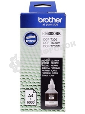 Чернила пигментные Brother BT6000BK черный (108 мл, 6000 стр.) для Brother DCP-T300/T500W/T700W