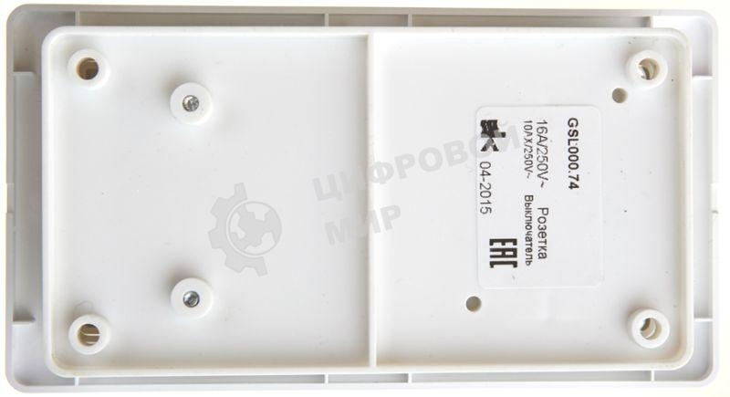 Блок комбинированный GLOSSA розетка защ. шторки с заземл.+ выкл. 2кл. бел. SchE