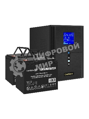 Комплект Источник бесперебойного питания EX295989RUS + батарея 75Aч EX282983RUS 2шт (инвертор, синус, для котла) ExeGate SineTower SZ-2000.LCD.AVR.3SH.1C13.USB <2000VA/1600W, чистый синусоида, LCD дисплей, AVR, 3хSchuko+1хC13, USB, линейно-интерактивный, Black> + батарея ExeGate DT 1275 (12В, 75Ач) 2шт