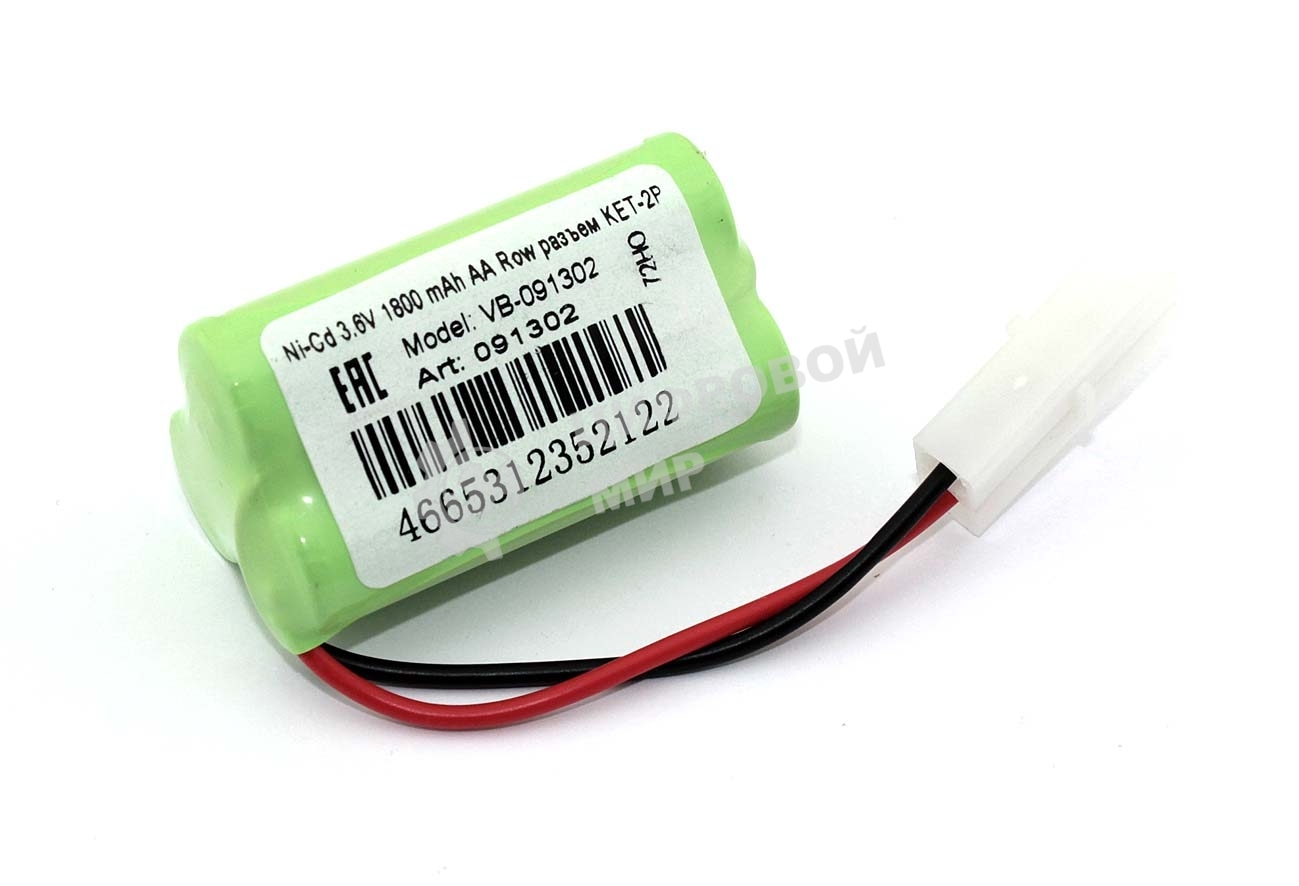 Портативный аккумулятор Ni-Cd 3.6V 1800 mAh AA Row разъем KET-2P