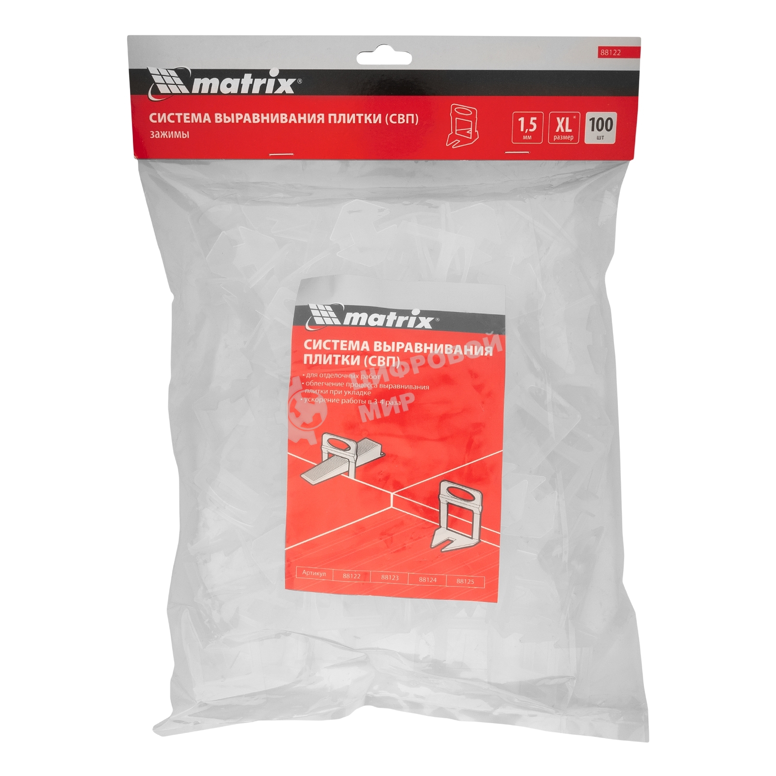 Зажим для системы выравнивания плитки Matrix СВП Ворота XL, 100 шт. в пакете
