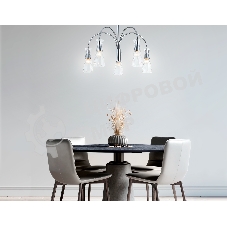 Люстра Ambrella light LH55651/5 СH/CL хром/прозрачный E14*5 max 40W D600*440