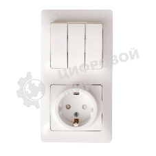 Блок комбинированный GLOSSA розетка + выкл. 3-кл. бел. SchE