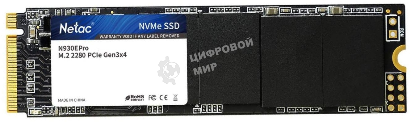 Накопитель SSD Netac N930E Pro, 1Tb, PCIe 3.0 x4, M.2 2280, NVMe, R/W 2130/1720
