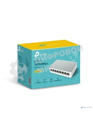 Коммутатор TP-Link SOHO TL-SF1008D Коммутатор 8-port 10/100M mini Desktop Switch, 8 10/100M RJ45 ports, Plastic case
