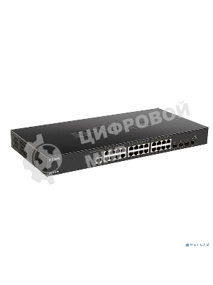 Коммутатор D-Link DXS-1210-28T/A1A, 24×10 Гбит/с + 4×25 Гбит/с SFP28, управляемый