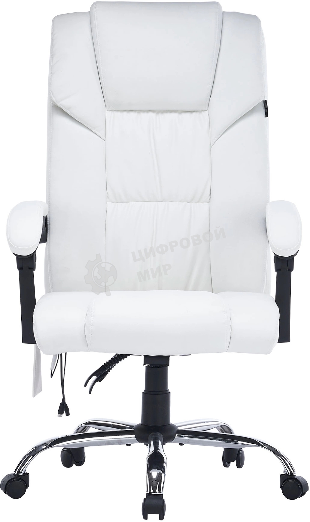 Кресло компьютерное Cactus CS-CHR-OC02M-WT белый, эко.кожа, крестов. сталь