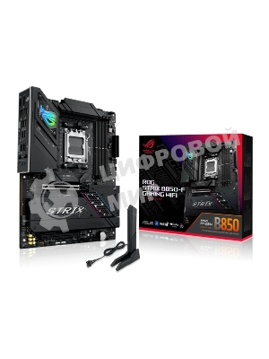 Материнская плата ASUS ROG STRIX B850-F GAMING WIFI, AM5, AMD B850, 4xDDR5, 2xSATA, 4xM.2, 1xPCIe 5.0 x16, 1xPCIe 4.0 x16, 1xPCIe x4, 1xDP, 1xHDMI, 1x2.5Gb LAN, 1xUSB-C 20Gbps, 1xUSB-C 10Gbps, 3xUSB-A 10Gbps, 4xUSB 5Gbps, 4xUSB 2.0, 3x3.5 мм, 7.1, ATX