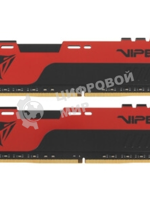 Оперативная память Patriot Viper Elite II, DDR4, 32GB (2x16 GB), 3200 MHz, CL18, DIMM, радиатор, красный, черный
