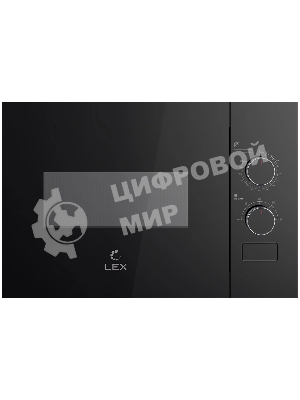 Встраиваемая микроволновая печь Lex BIMO 15.01N BBL черный, 15 л, 600 Вт, переключатели - поворотный механизм