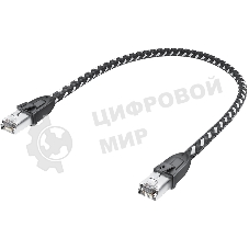 Патч-корд GCR PROF прямой 3.0m, UTP медь cat.6, STRONG черно-белый нейлон, ethernet high speed 10 Гбит/с, T568B, GCR-52778