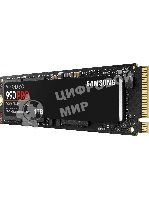 Накопитель SSD Samsung 990 PRO, 1000Gb, PCIe 4.0 x4, M.2 2280, NVMe, R/W 7450/6900
