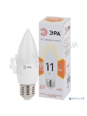 Лампа светодиодная ЭРА LED B35-11W-827-E27 (диод, свеча, 11Вт, тепл, E27)