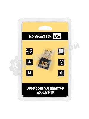 Bluetooth адаптер ExeGate EX-UB540 (BT 5.4, USB HighSpeed 2.0, до 20м, до 7 устройств, Dual-mode Bluetooth, повышенная скорость передачи данных (EDR), сверхнизкое электропотребление (BLE), LE Audio, LC3 codec, поддержка A2DP/SBC/AAC/HSP/AVRCP/HID, Plug & Play, черный)