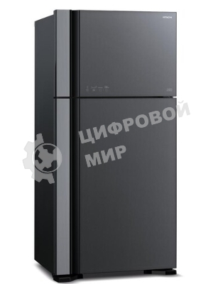 Холодильник Hitachi R-VG660PUC7-1 GGR серый стекло двухкамерный 405/145л морозилка сверху No Frost