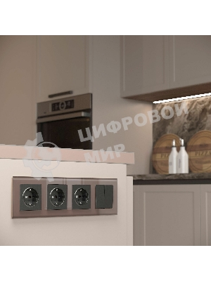 Рамка на 4 поста (латте, стекло) W0041142