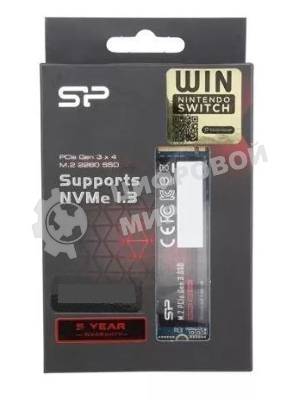 Накопитель SSD Silicon Power P34A60, 1Tb, PCIe 3.0 x4, M.2 2280, NVMe, R/W 2200/1600