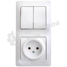 Блок комбинированный GLOSSA розетка + выкл. 2-кл. бел. SchE