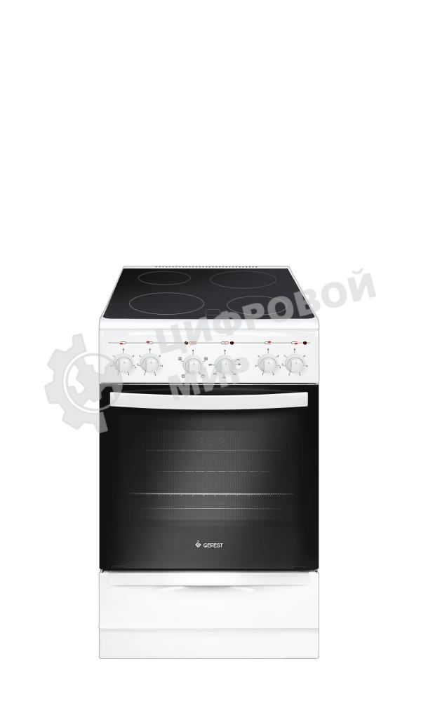 Плита электрическая Gefest 5160-02 0095 белый, конфорок 4 электрических, духовка 55 л, 50 см x 85 см x 58.5 см