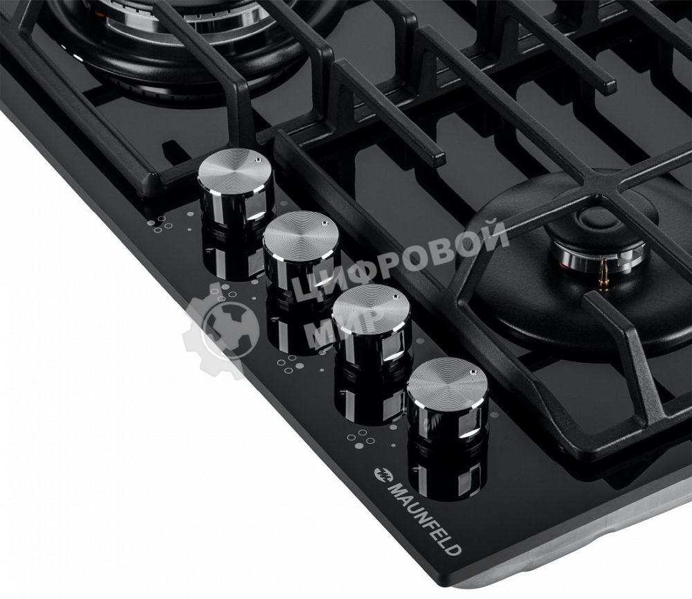 Газовая варочная панель Maunfeld EGHG.64.6CB/G, 4 конфорки, закаленное стекло, черный
