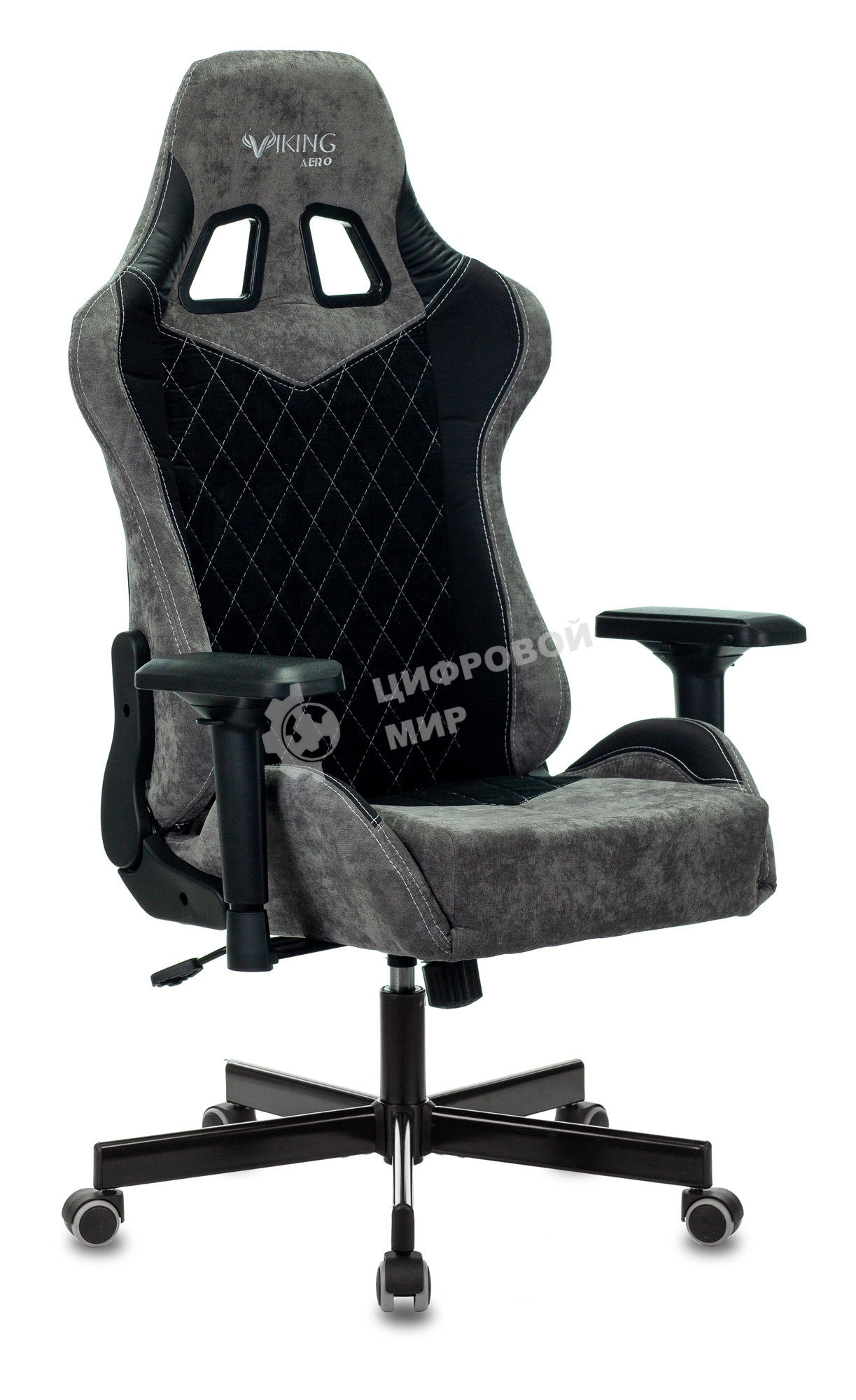 Кресло игровое Бюрократ VIKING 7 KNIGHT B FABRIC черный текстиль/эко.кожа крестовина металл/пластик