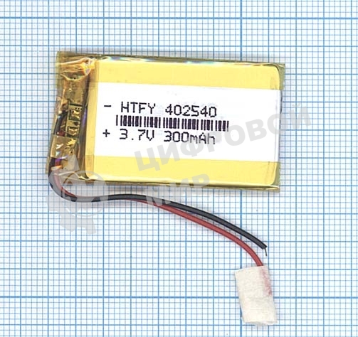 Аккумулятор Li-Pol (батарея) 4x25x40мм 2pin 3.7V/300mAh