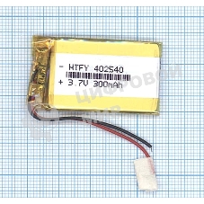 Аккумулятор Li-Pol (батарея) 4x25x40мм 2pin 3.7V/300mAh