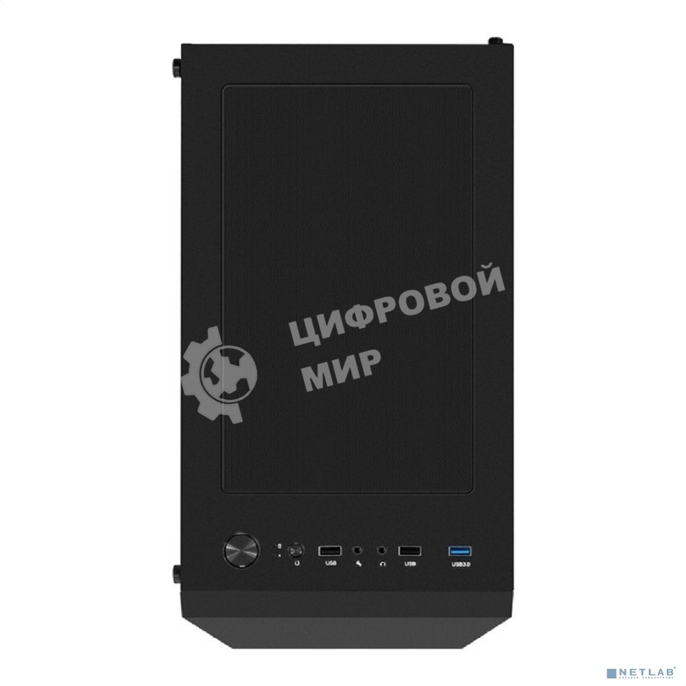 Компьютерный корпус Miditower ExeGate EVO-8227 (ATX, без БП, 2хUSB+1хUSB 3.0+HD Audio, черный, 3 вент. с RGb подсветкой, боковая панель - закаленное стекло)