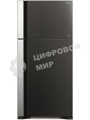 Холодильник Hitachi R-VG660PUC7-1 GGR серый стекло двухкамерный 405/145л морозилка сверху No Frost