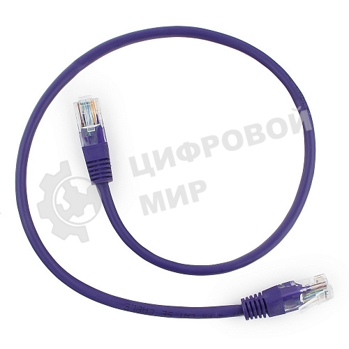 Патч-корд UTP Cablexpert cat.5e, 0.5м, литой, многожильный, фиолетовый