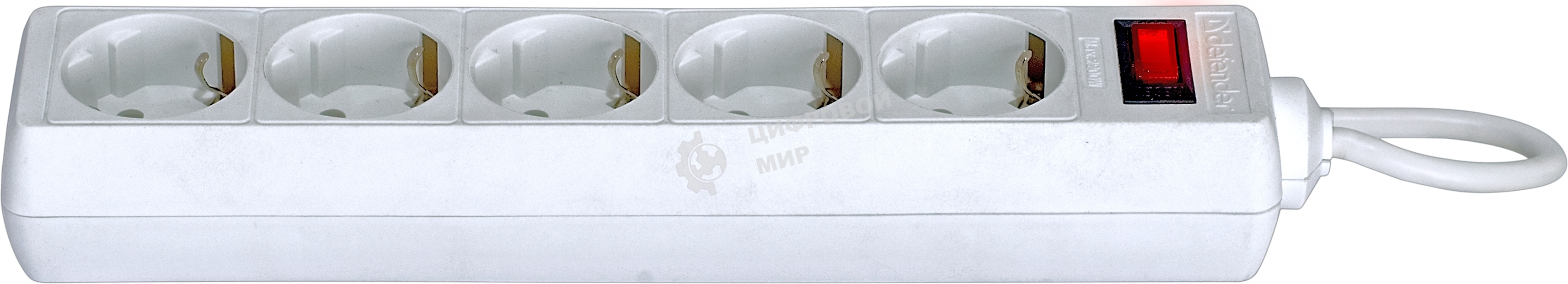 Сетевой фильтр Defender ES, 5.0 м, 5 розеток белый