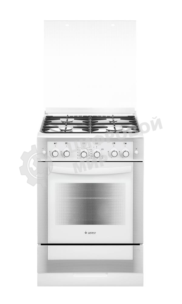 Плита газовая Gefest ПГ 6300-02 0040 белый, конфорок 4 шт, духовка 52 л, 60 см x 85 см x 60 см