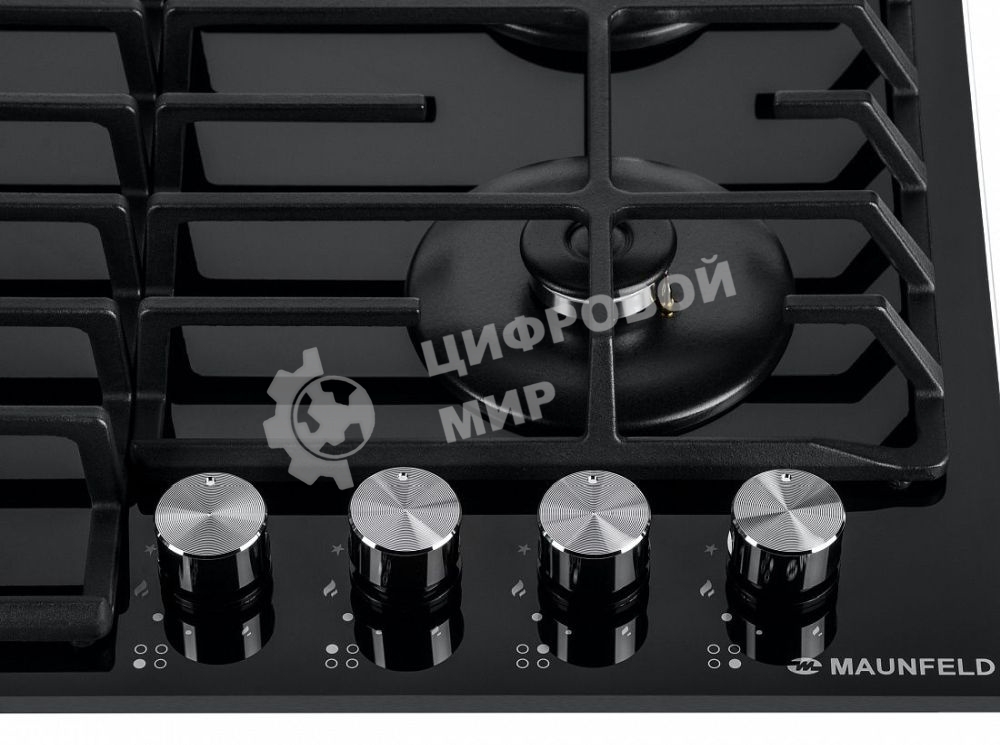 Газовая варочная панель Maunfeld EGHG.64.6CB/G, 4 конфорки, закаленное стекло, черный