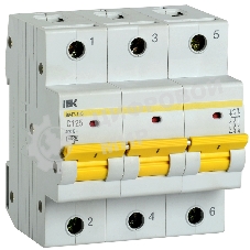 Выключатель автоматический трехполюсный ВА47-150 125А C 15кА MVA50-3-125-C IEK
