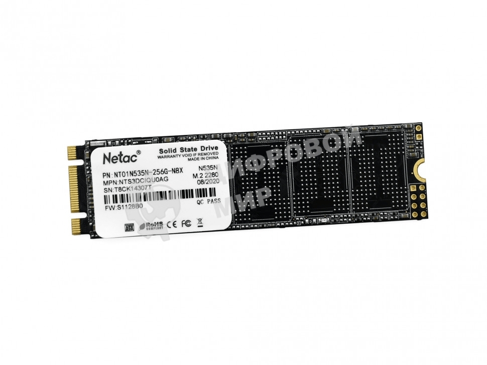 Накопитель SSD Netac N535N, 256Gb, M.2 2280, SATA-III, R/W 540/490