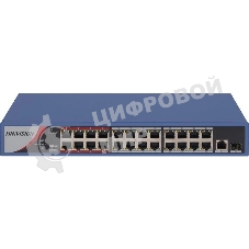 Коммутатор Hikvision DS-3E0326P-E/M(C) (L2) 25x100 Мбит/с 1SFP 24PoE 230W неуправляемый