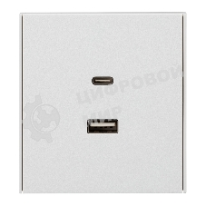 Розетка Kranz STRONG USB-A+Type-C 3А с функцией быстрой зарядки жемчуг