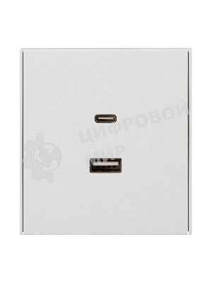 Розетка Kranz STRONG USB-A+Type-C 3А с функцией быстрой зарядки жемчуг