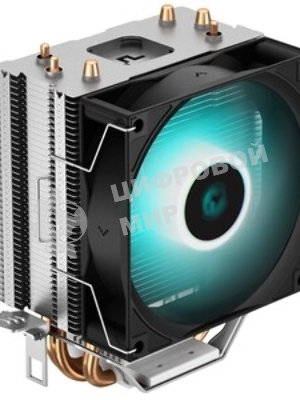 Кулер для процессора DEEPCOOL AG300 LED, 92 мм, алюминий/медь, 3050 об/мин, 30.5 дБ, 4 pin, 150 Вт, 129 мм