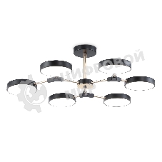 Люстра светодиодная на штанге Ambrella light FL516334/6 BK/FGD черный/золото 108W 3000-6000K D780*210 (без ПДУ)
