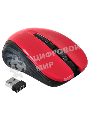 Мышь беспроводная Oklick 545MW черный/красный, 1600 dpi, радиоканал, USB, кнопки - 4