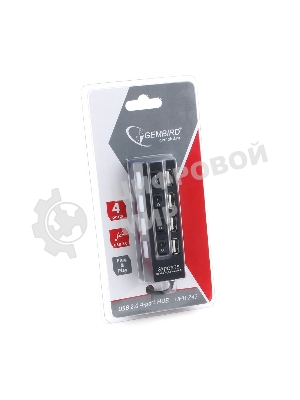 USB-концентратор Gembird UHB-243-AD, USB 2.0, USB 4 порта с подсветкой и выключателем, USB