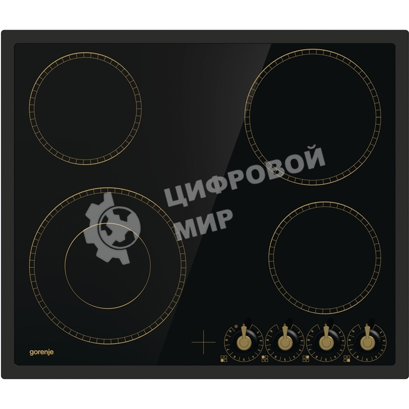 Варочная поверхность Gorenje EC642CLB, конфорок: 4 шт., стеклокерамика, независимая, черный