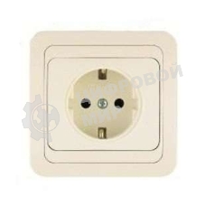 Розетка 1-м Makel СП Mimoza 16А IP20 с заземл. крем/крем
