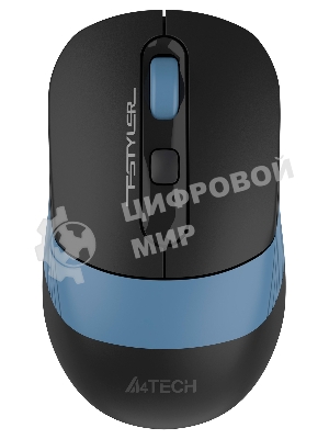 Мышь беспроводная A4Tech Fstyler FB10C черный/синий, 2000 dpi, радиоканал, Bluetooth, USB, кнопки - 4