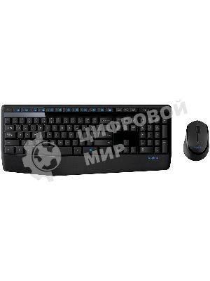 Комплект клавиатура+мышь Logitech MK345 беспроводной, USB, 1000 DPI, чёрный/серый