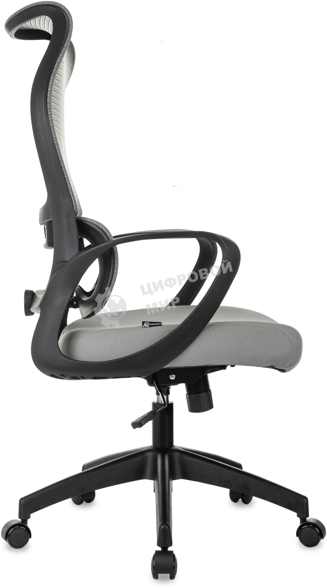 Кресло руководителя Бюрократ Sigma 2 серый, сетка/ткань, крестов. пластик