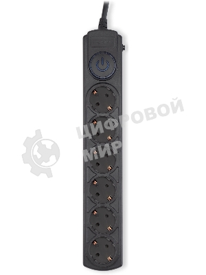 Сетевой фильтр Ippon BK-6-EU-5-16-B 5м, 6 розеток, черный, коробка