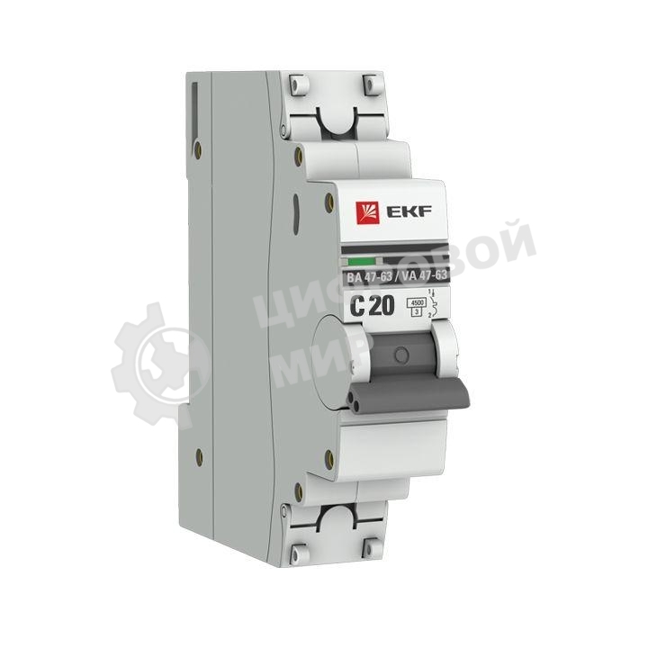 Выключатель автоматический EKF mcb4763-1-20C-pro 1P 20А (C) 4,5kA ВА 47-63 EKF PROxima